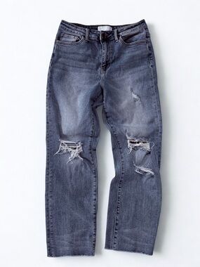 Vervet Straight Jeans Blue Distressed Women's Denim Stretch Cotton 29R